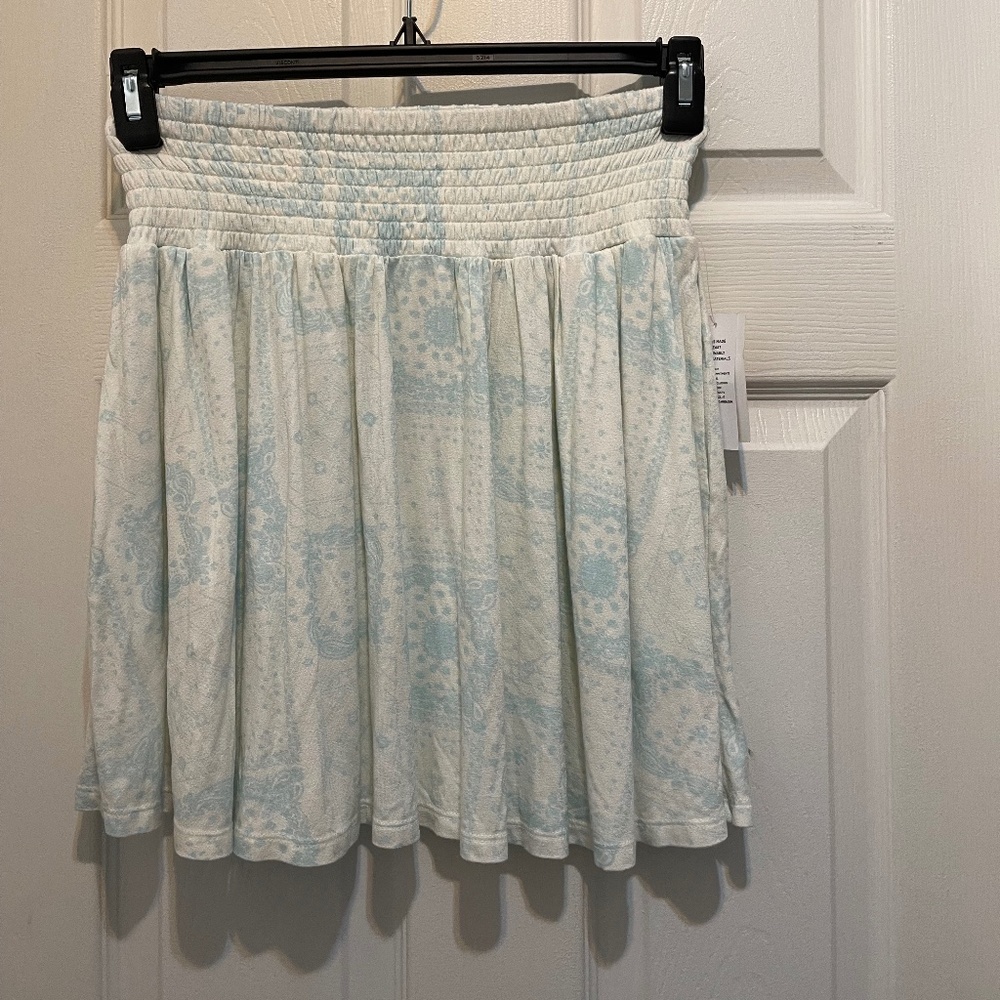 New BP. Bandana Print Knit Miniskirt in Ivory Blue